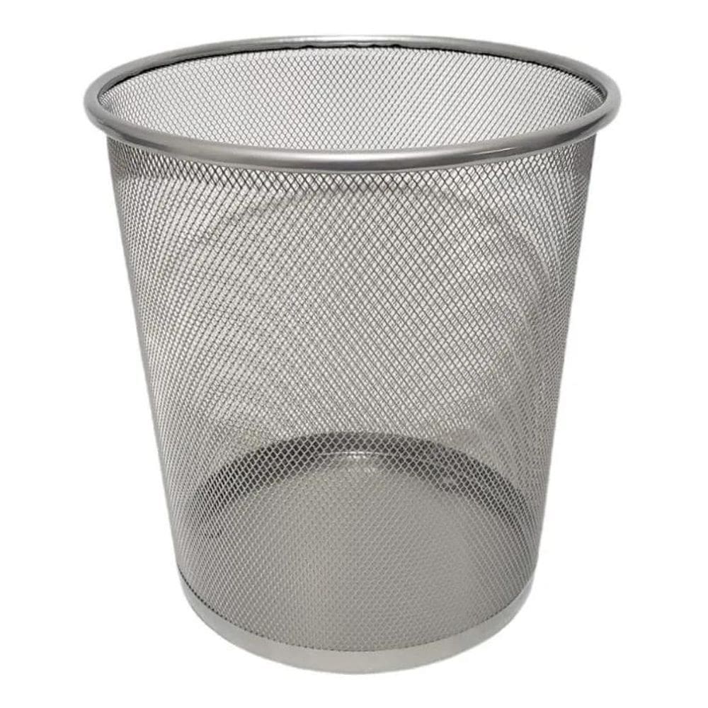 2X Lixeira Metal Aramado Cesto Lixo Escritório 12 Litros