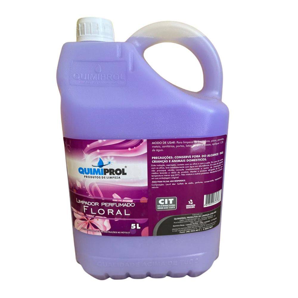 Limpador Perfumado Floral 5L Sanitários, Pisos E Paredes