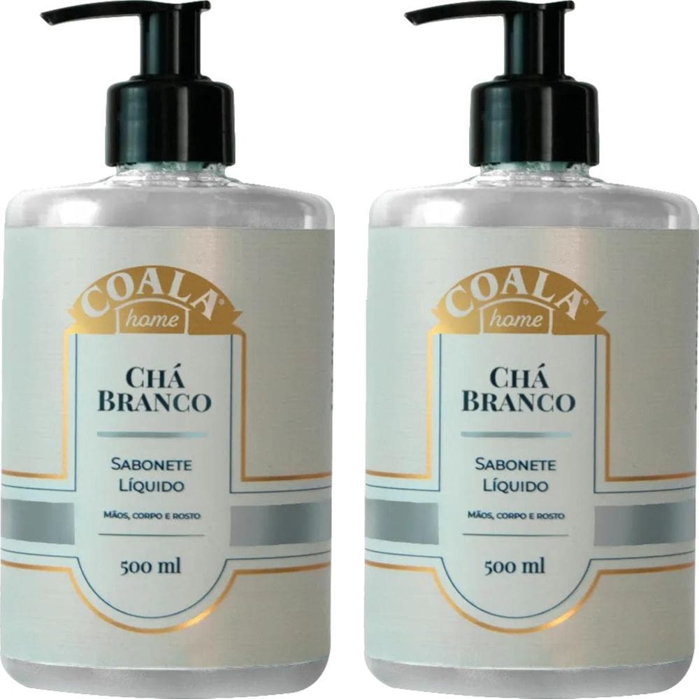 Kit 2 Sabonete Líquido 500Ml Corpo E Mãos Coala Chá Branco