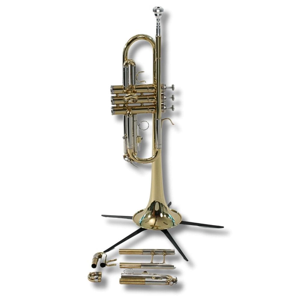 Trompete Bb E C Laqueado E Alpaca Dupla Afinação Sebastian
