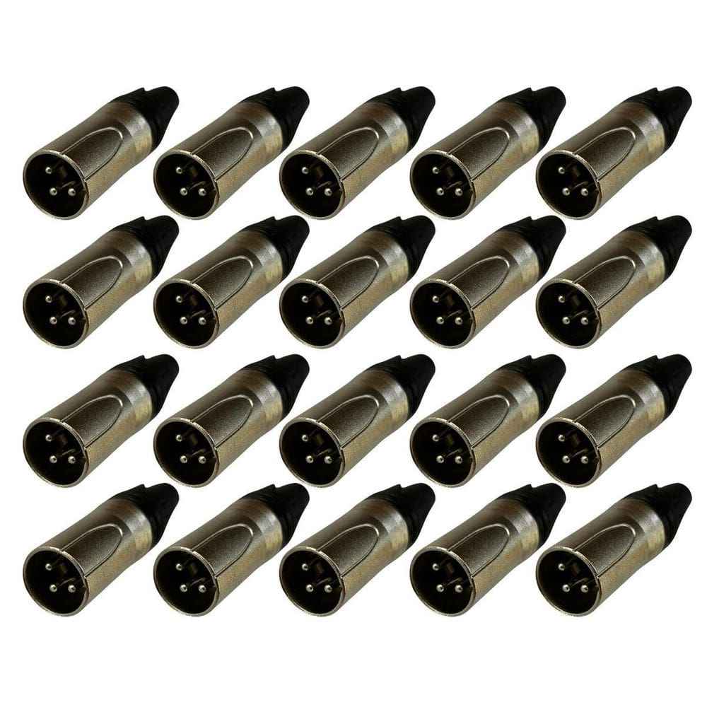 Kit 20 Plug Xlr Macho 3 Vias Soundvoice Xl03Mc