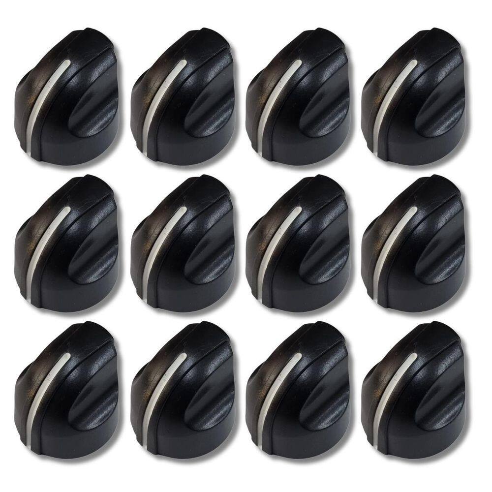 Kit 12 Knob Ronsani Estilo Peavey Abs Preto Encaixe Pressão
