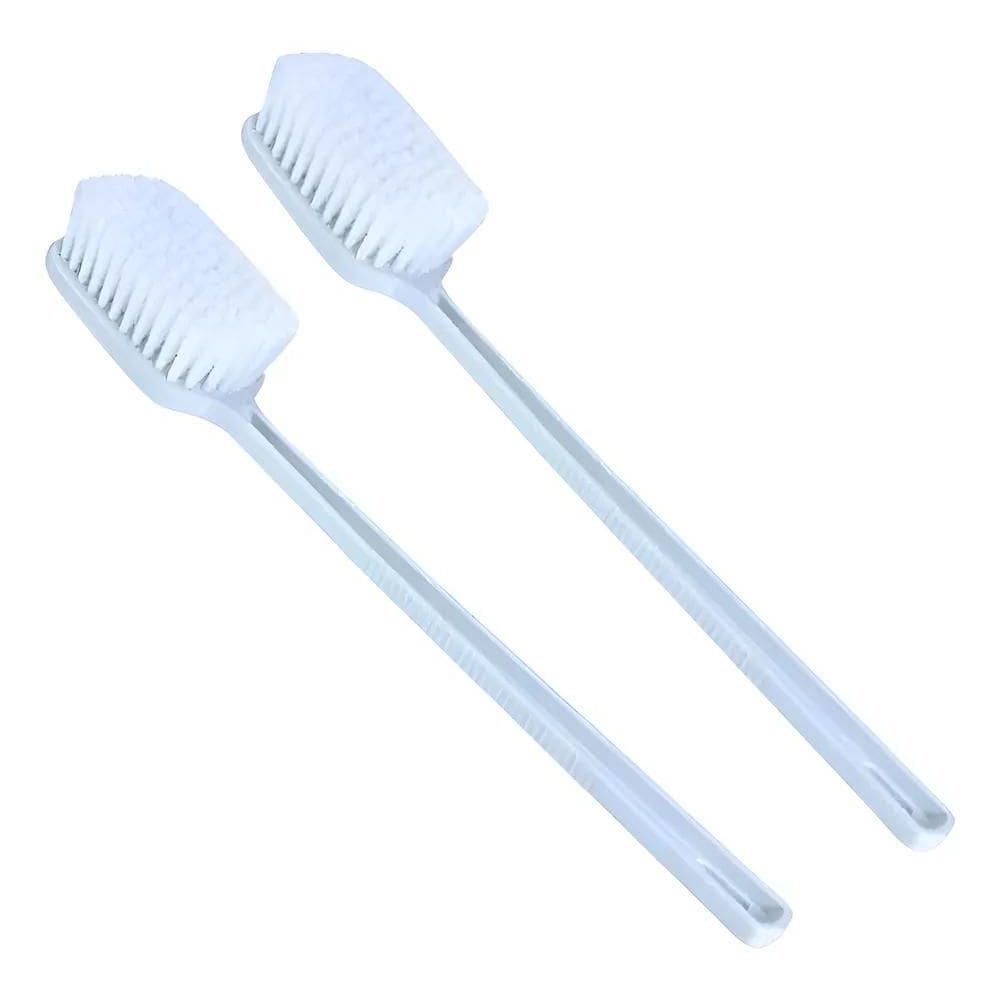 2X Kit 2 Escovas De Banho Para Lavar Costas Macia Cabo Grand