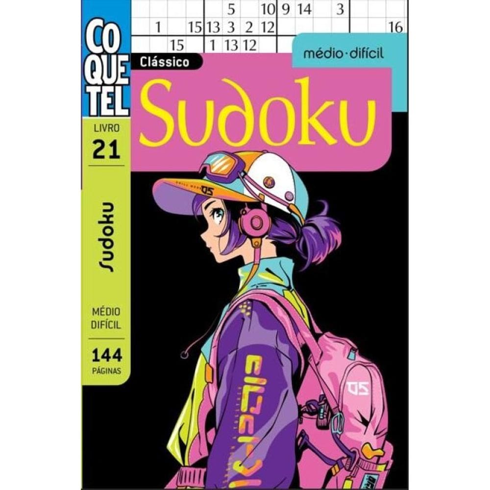 Livro Coquetel Sudoku 21: Níveis médio e difícil