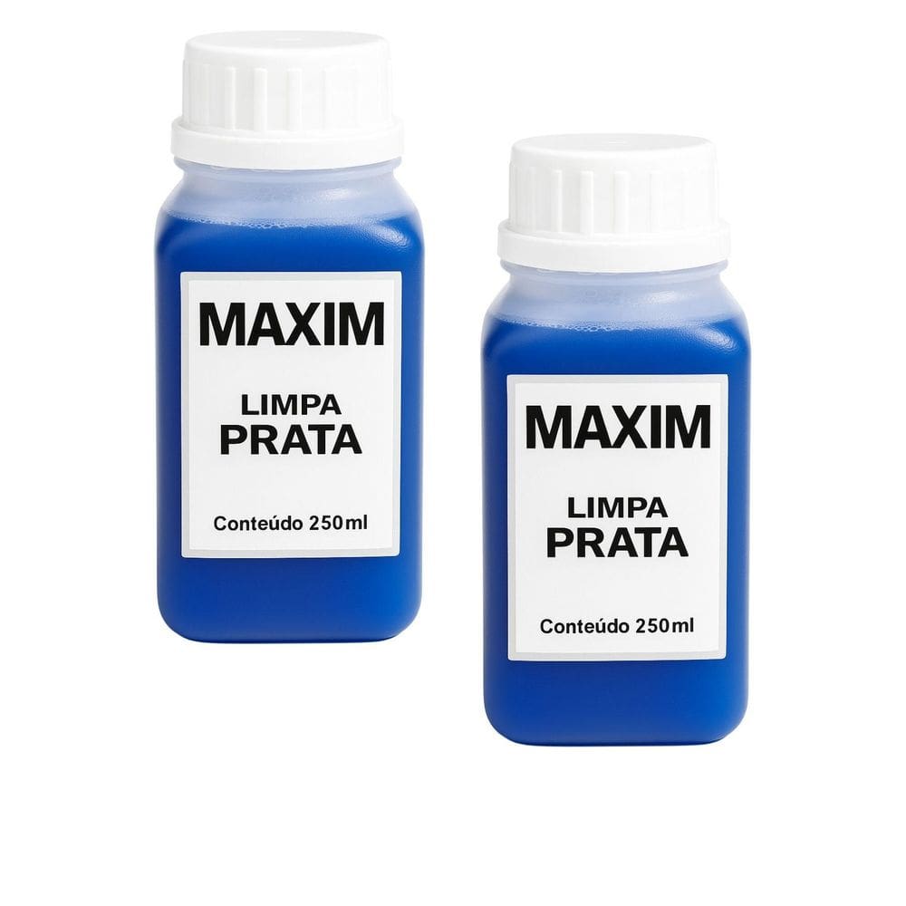 Kit 2Un Limpa Prata 925 Maxim 250Ml Azul Grande Liquido