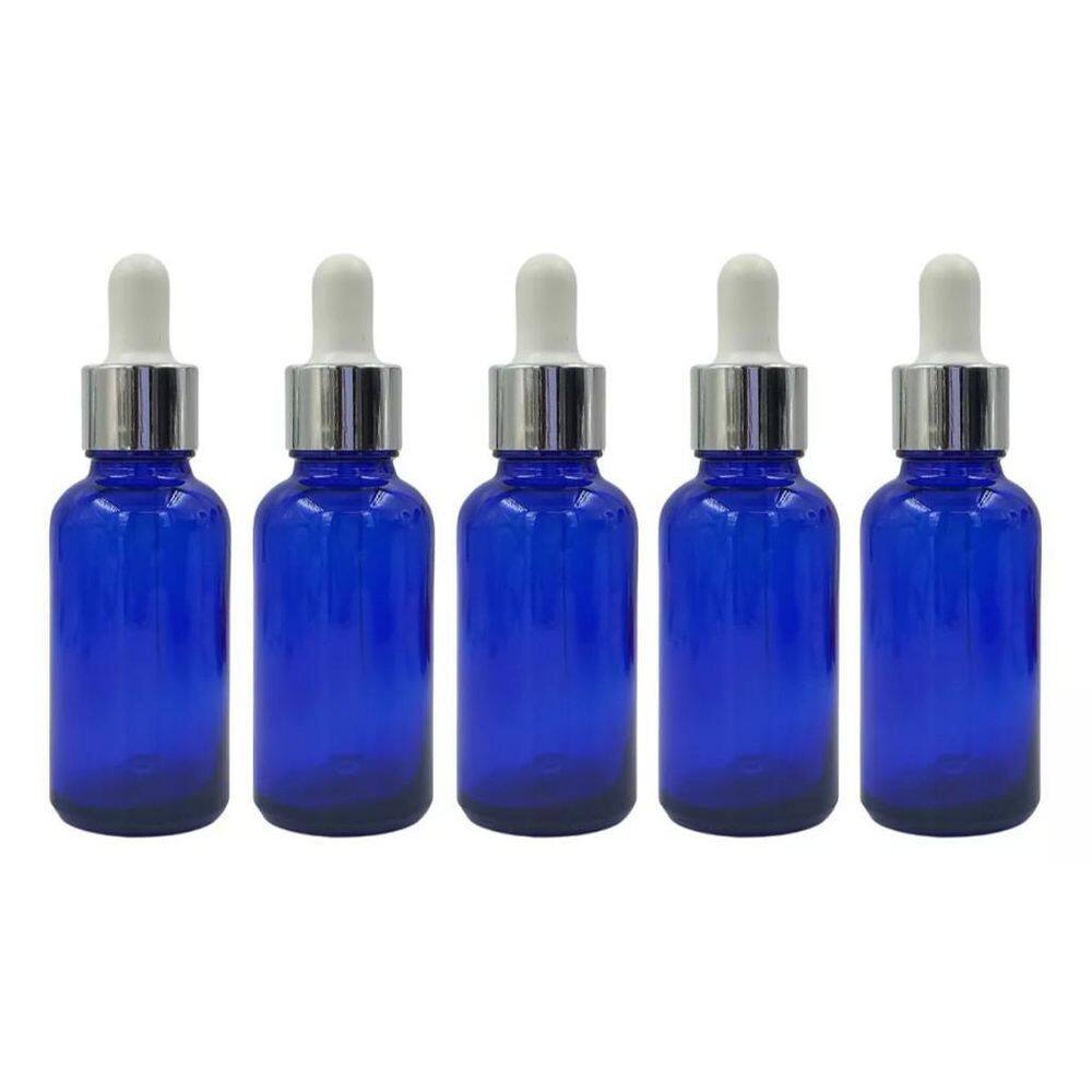 20 Ou 40 Frascos Vidro Azul Conta Gotas Gotejador 30Ml Tampa
