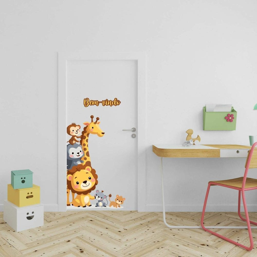 Adesivo Para Porta Safari Bem Vindo