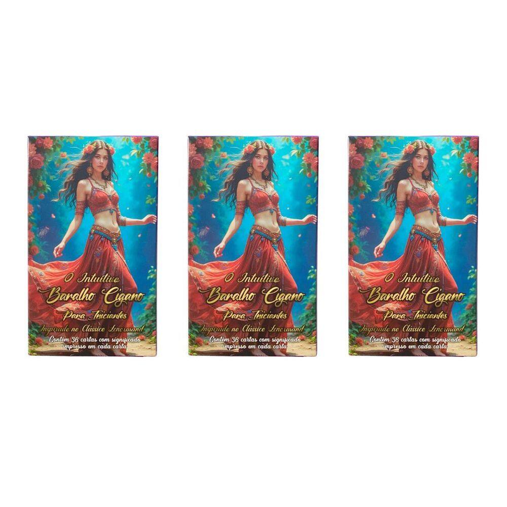 Kit C/3 O Intuitivo Baralho Cigano Para Iniciantes 36 Manual