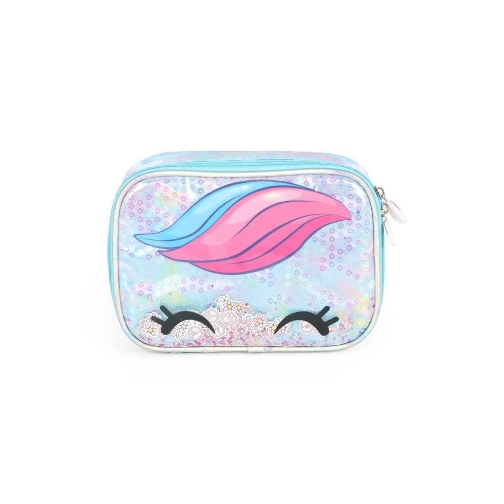 Estojo Box Escolar Unicornio Arco Iris Flowers - Luxcel