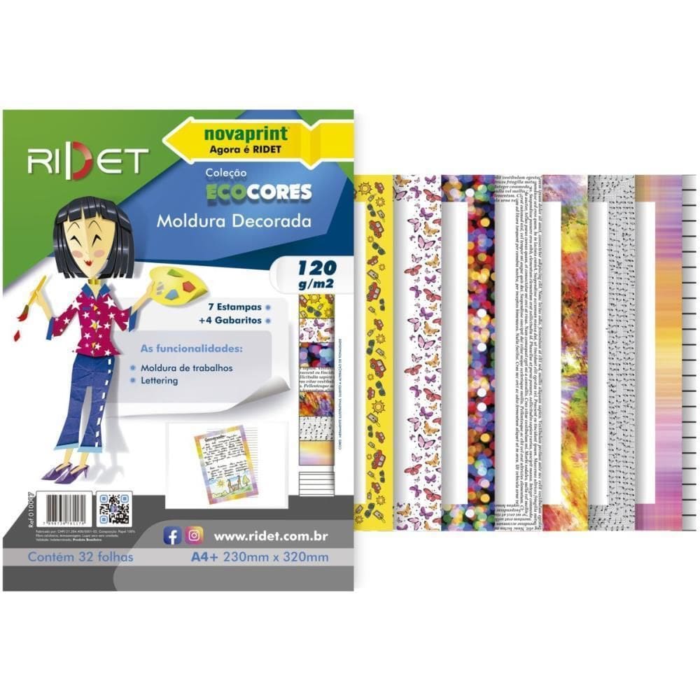 Bloco P/Educação Artística Moldura A4 Decorada 120G. 32Fls