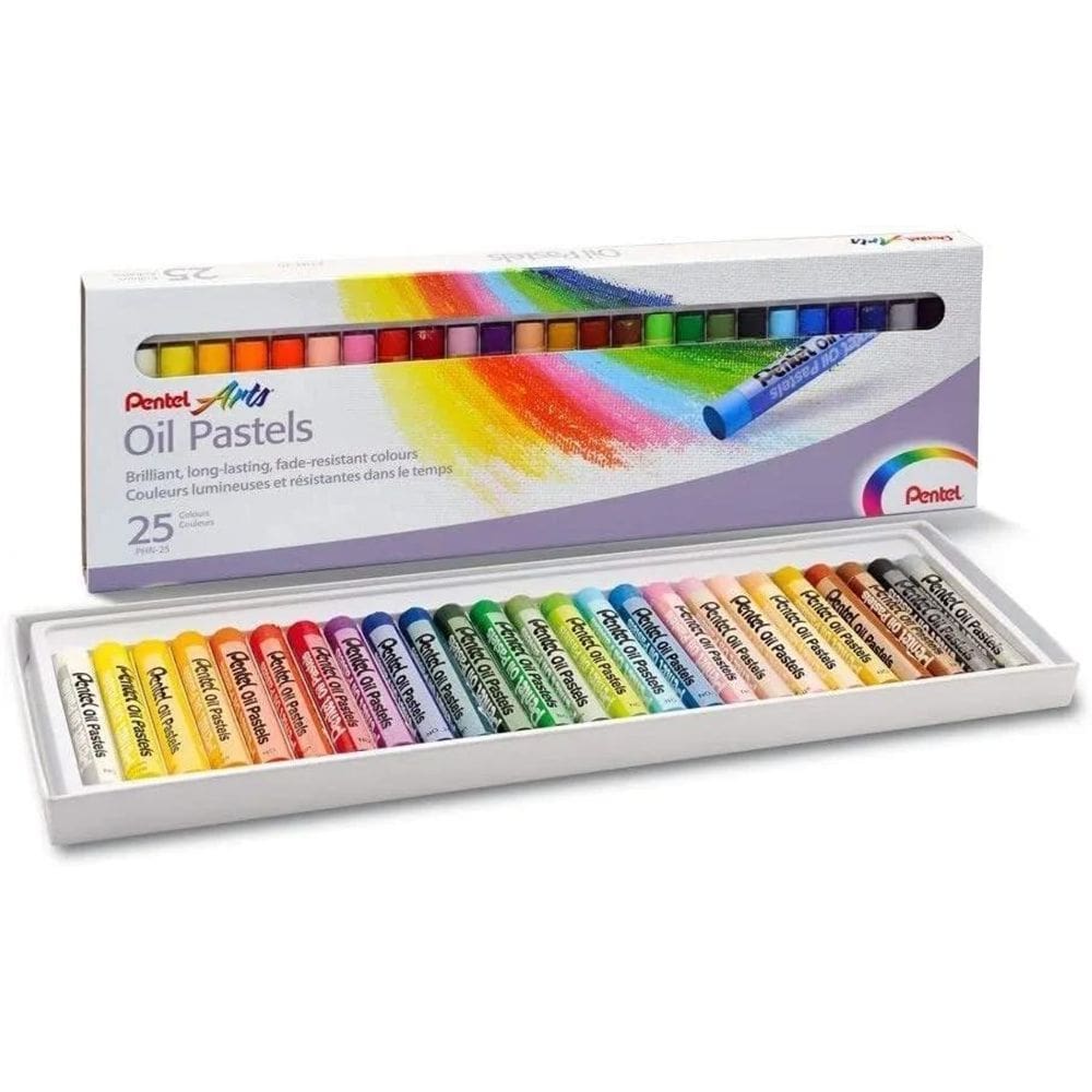 2X Giz Pastel Oleoso Óleo Oil Pentel 25 Cores Com