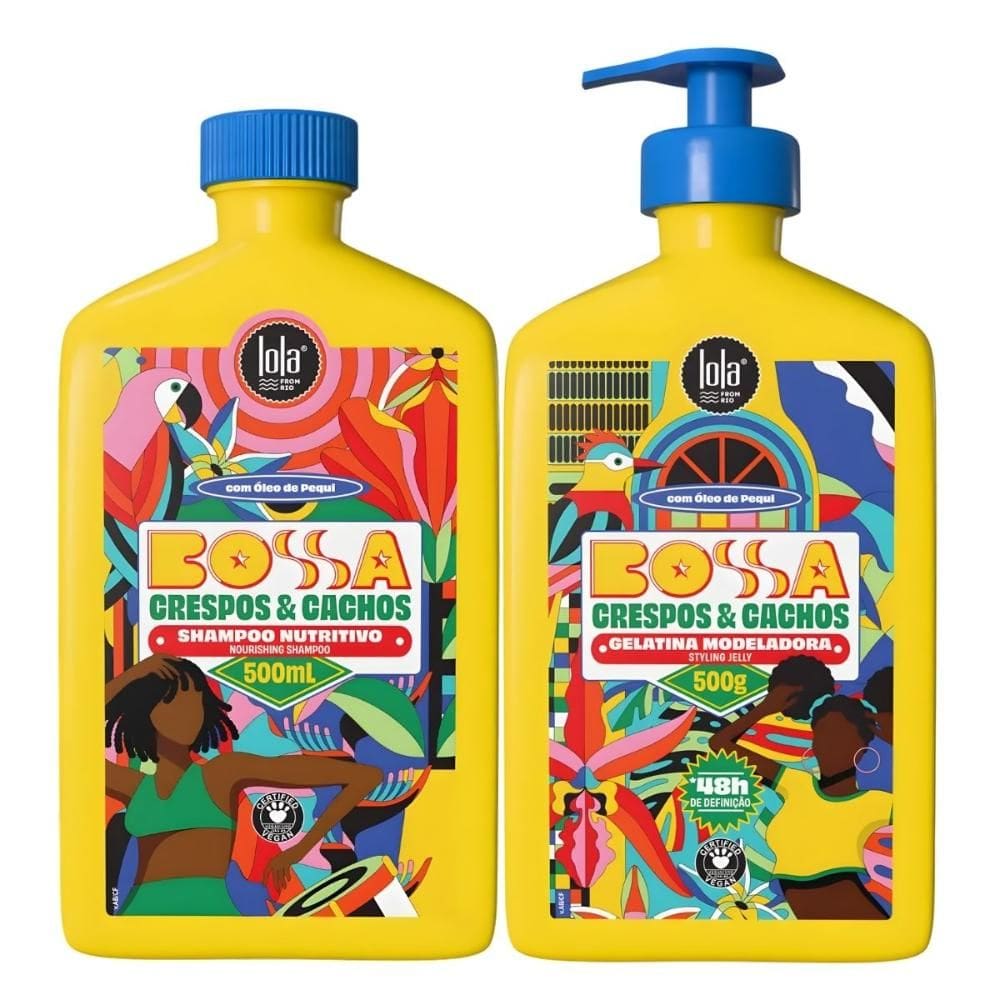 Kit Lola Bossa Crespos e Cachos: Shampoo 500ml e Gelatina Capilar 500g