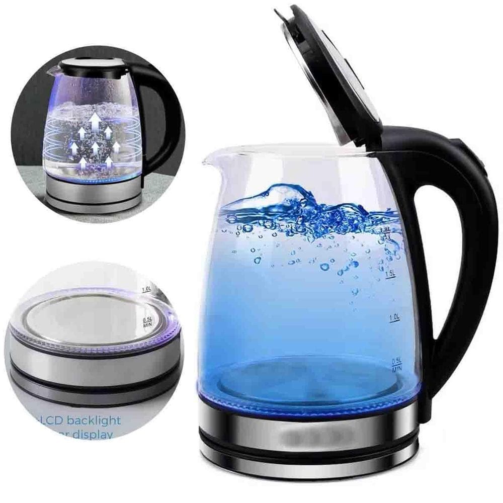 Chaleira Elétrica De Vidro Jarra 1,8L 1500W Desl Auto 220V