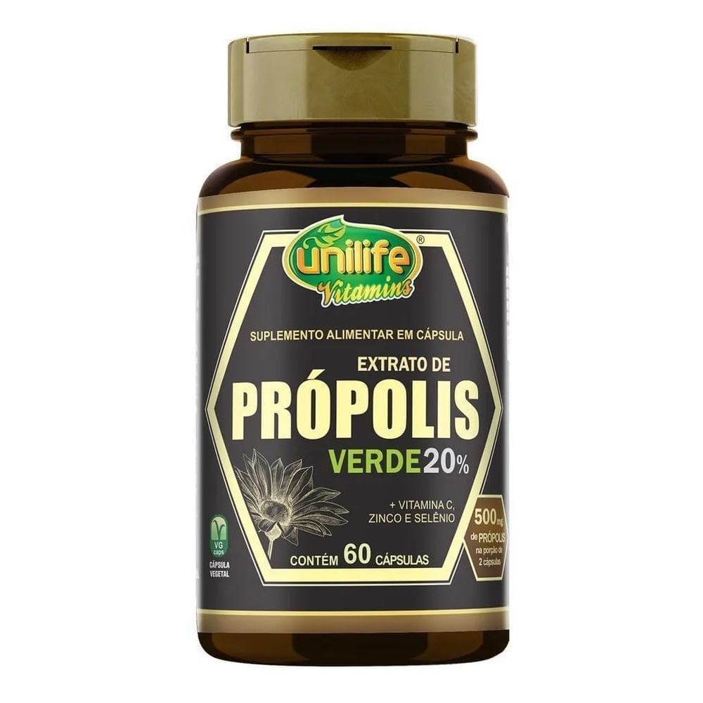 2X Extrato De Propolis Verde 500Mg 60 Capsulas - Unilife Sab