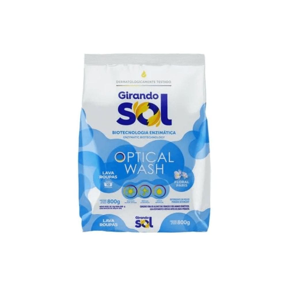 Lava Roupas Em Po Girando Sol Sache Azul 800G