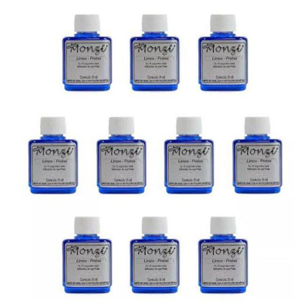 Kit 100 Unidades Limpa Prata 925 Monzi 35Ml Liquido