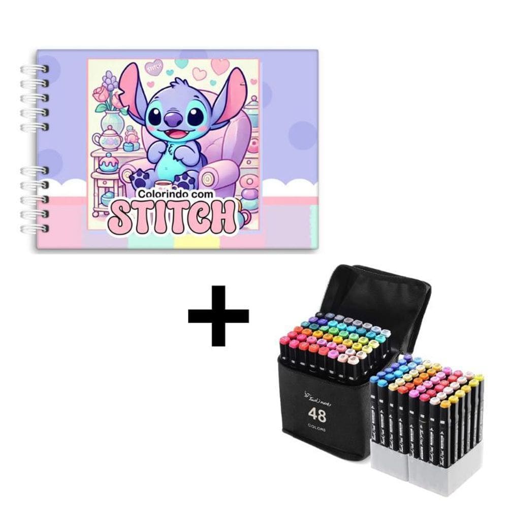 Livro Colorir Stitch Estilo Bobbie Goods 50 Folhas 180G Capa