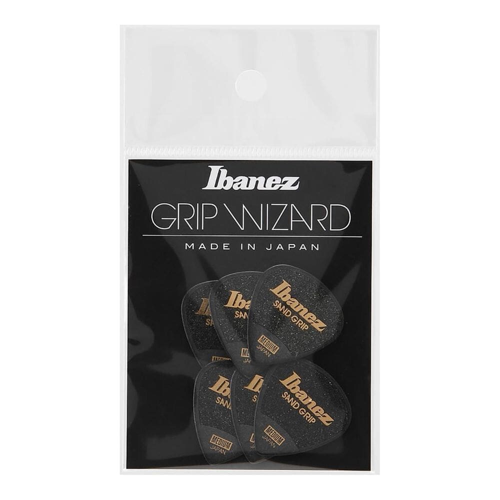 Palheta Ibanez Sand Grip Wizard Média 1.00Mm Preto Com 6Un