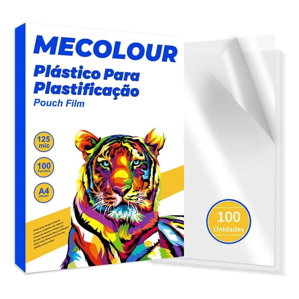 2X Plástico Para Plastificação A4 125 Micras 100 Folhas Meco