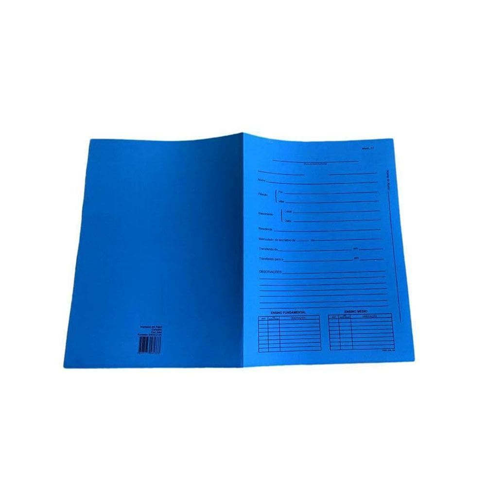 Pasta Modelo 17 Cor Azul - Pacote Com 50 Unidades