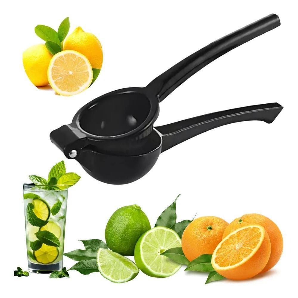 2X Espremedor De Laranja E Limão Grande Preto 20Cm Premium