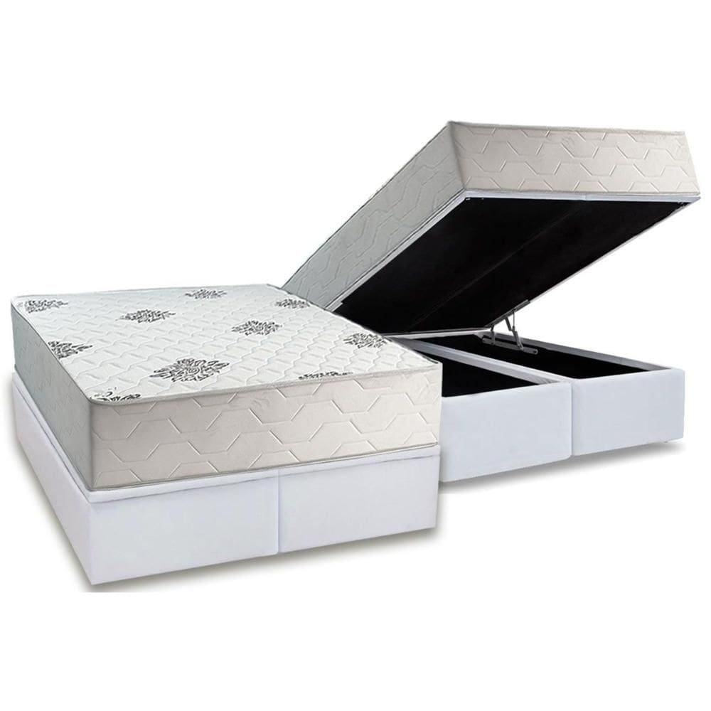 Cama Box Baú Queen + Colchão Ortopédico Inovaflex Comfort Premium