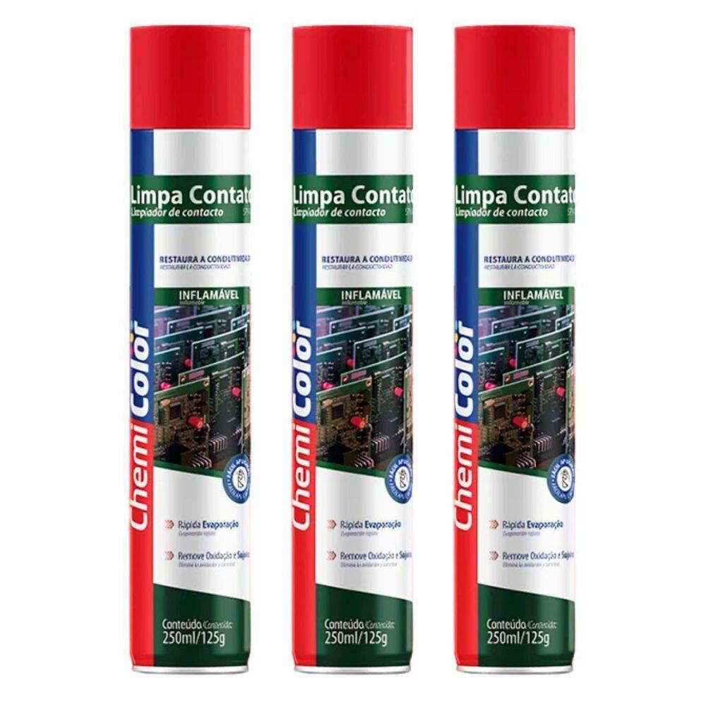 Kit 3 Limpa Contato Chemicolor - 250Ml/125G