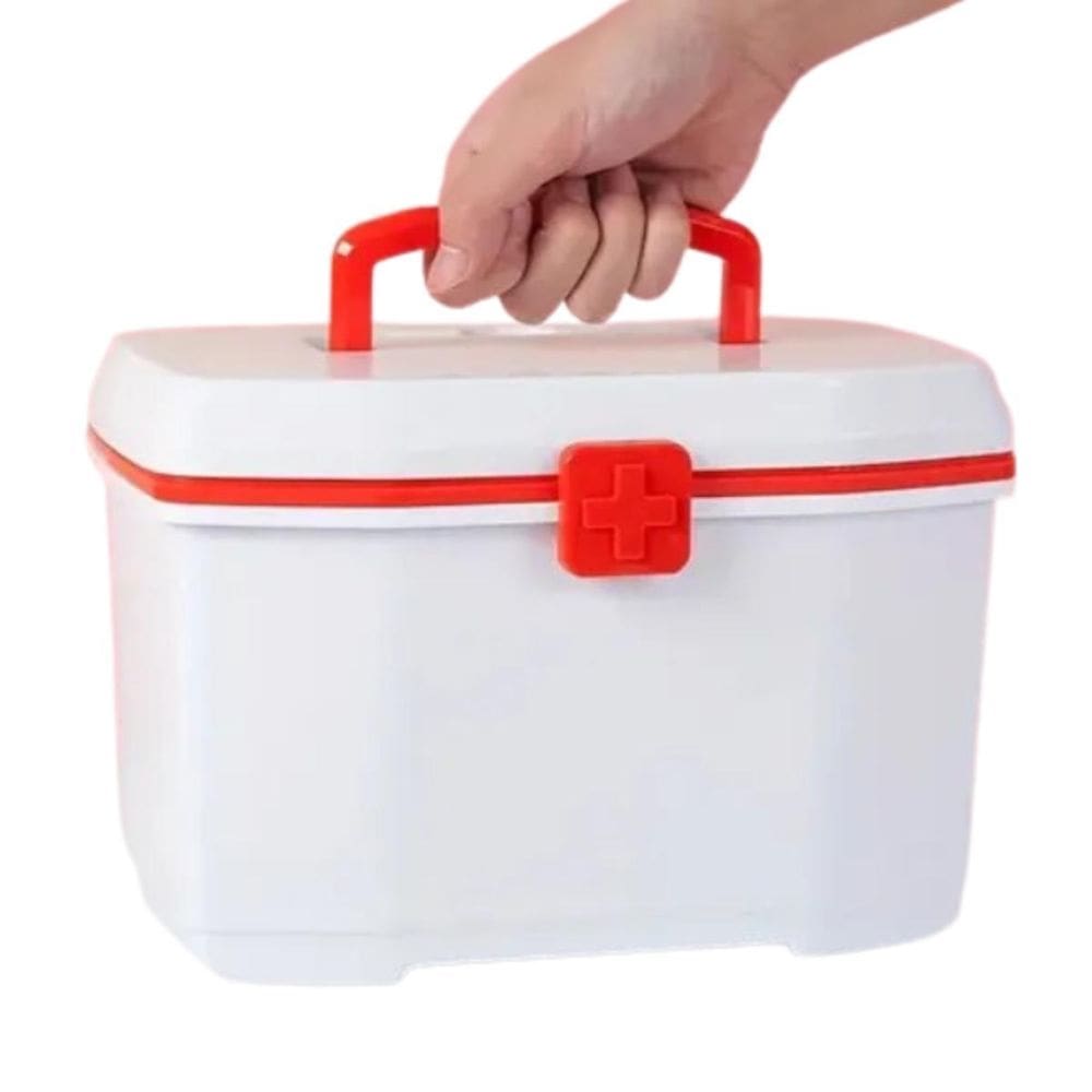 Maleta Primeiros Socorros 2 Compartimentos Vermelho E Branco