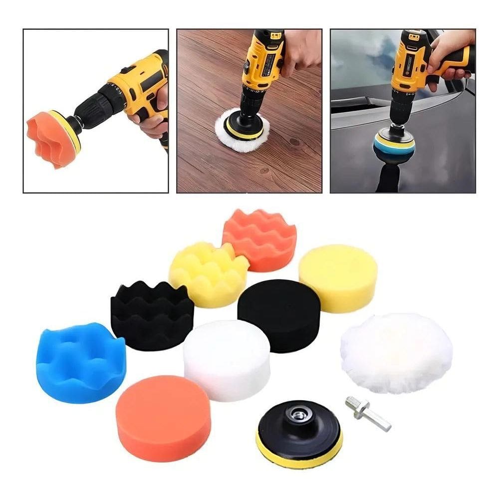 2X Kit 11 Pçs Polimento 3 Polegadas Furadeira / Parafusadeir
