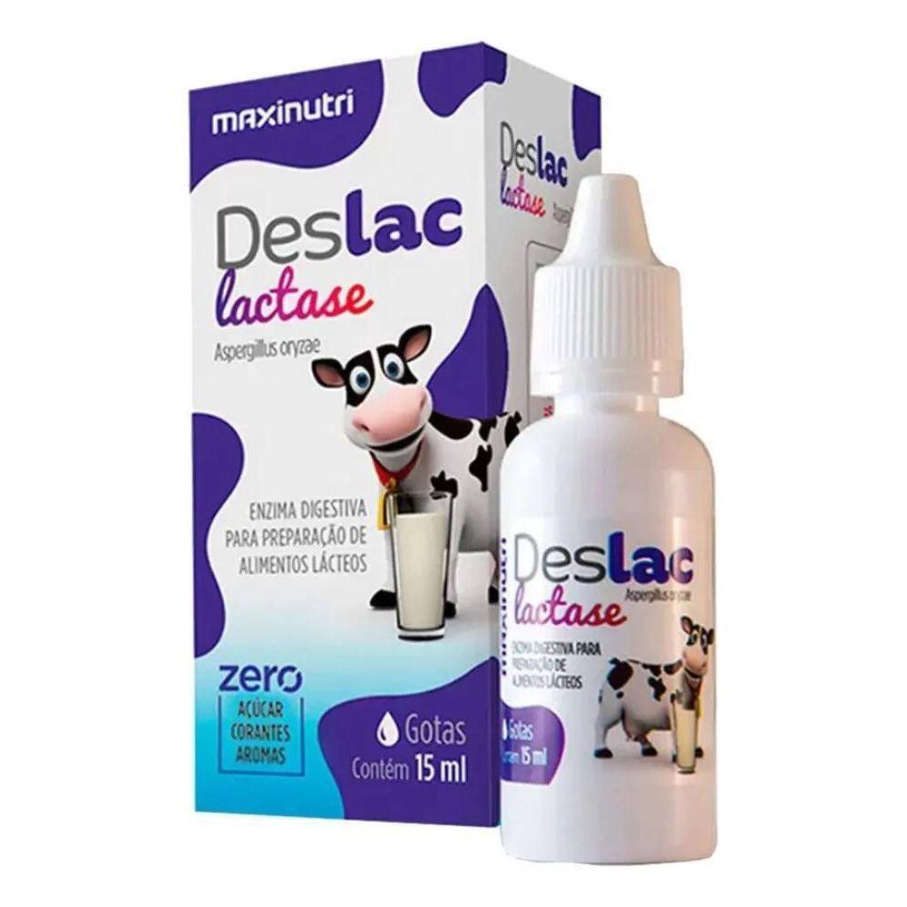 2X Deslac Lactase Gotas 15Ml Intolerância Lactose - Maxinutr