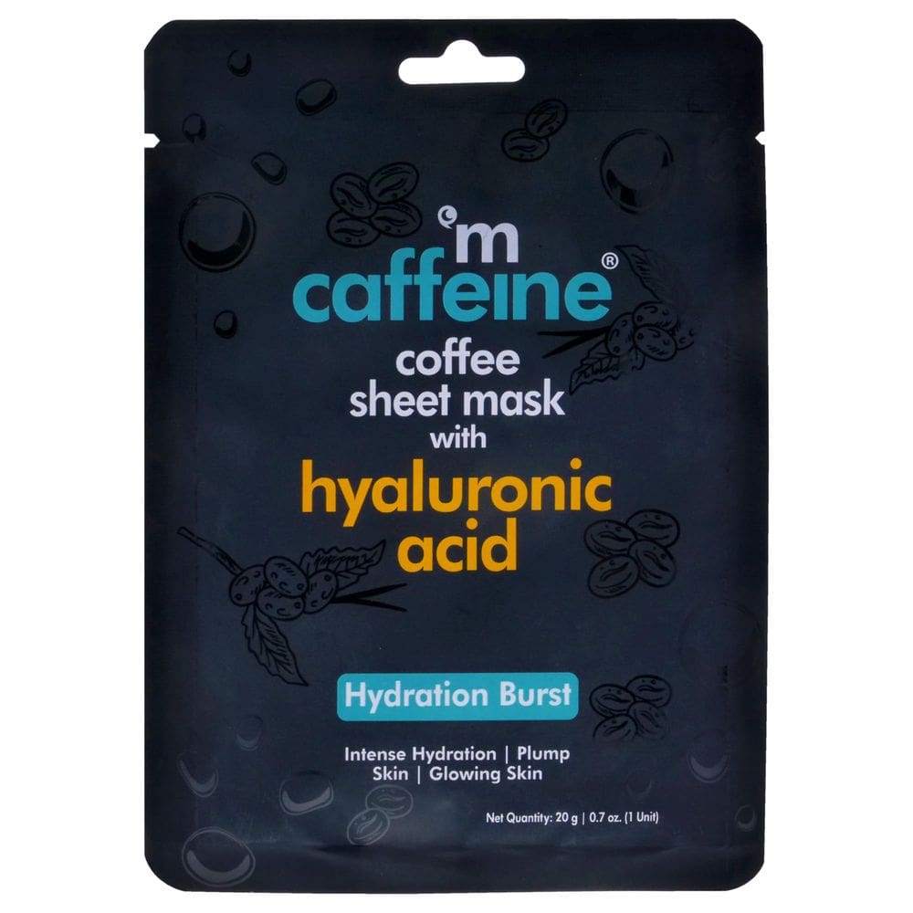 Máscara de lençol McCaffeine Coffee com ácido hialurônico, hidratação 24 horas