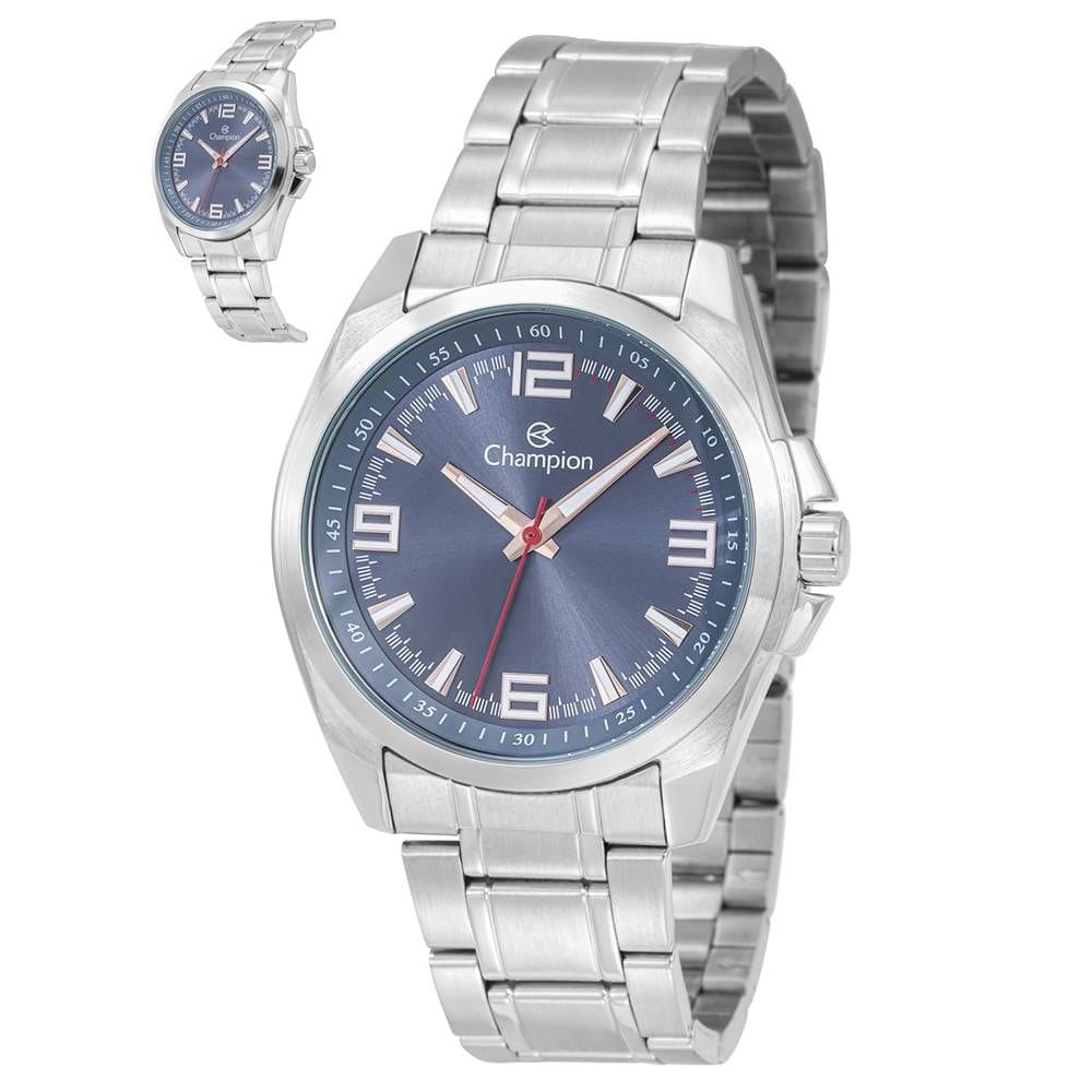 Relógio Champion Masculino Ref: Ch30288c Casual Prateado