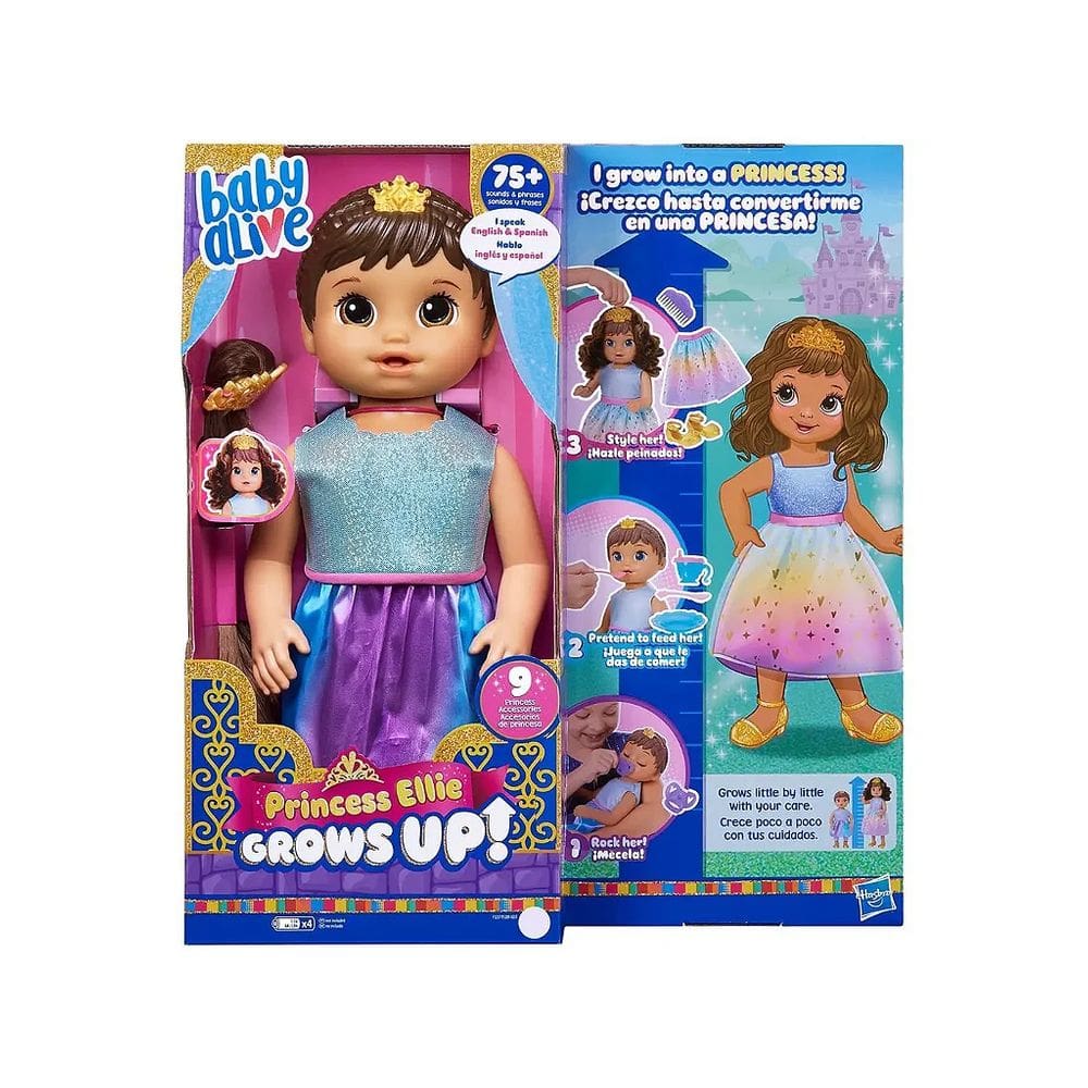 Boneca Baby Alive Princesa Ellie Grows UP Morena - Hasbro