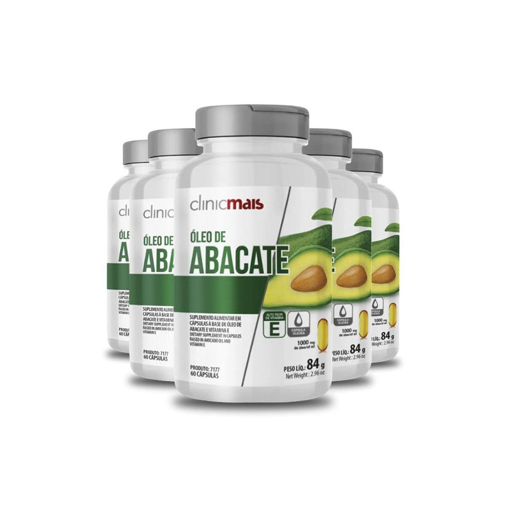Kit 5 Óleo De Abacate Clinicmais 60 Cápsulas 1000Mg 84G