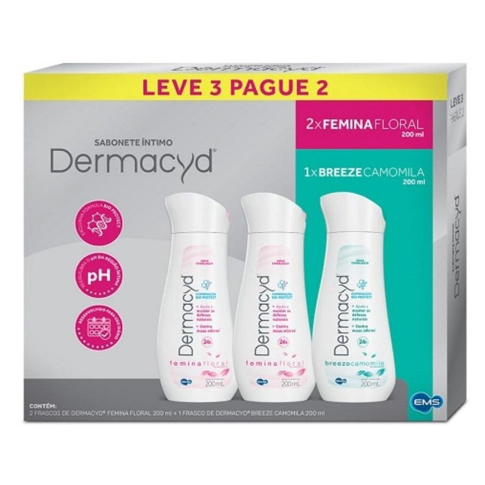 Kit Dermacyd Leve 2 Femina 200Ml + 1 Breeze 200Ml