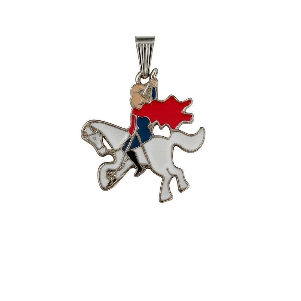 Pingente Imagem São Jorge 3 Cm Metal Niquelado