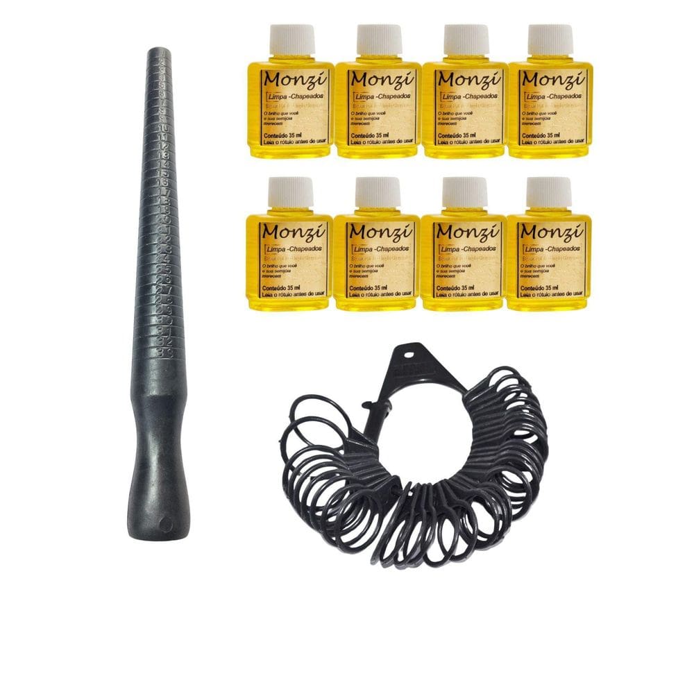 Kit 8Un Limpa Chapeados 35Ml Semijóias Monzi+ 2 Aneleira