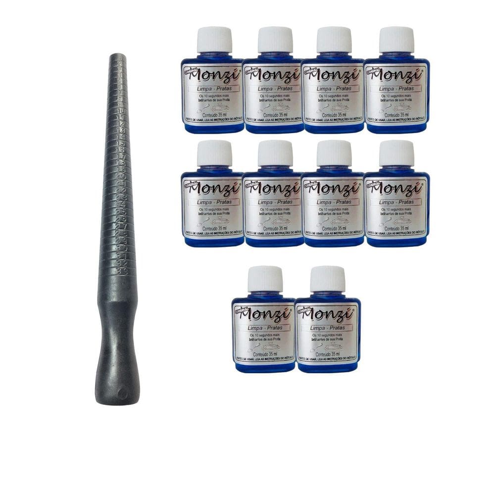 Kit 8 Limpa Pratas Monzi 35Ml + 1 Aneleira Bastão Medidor