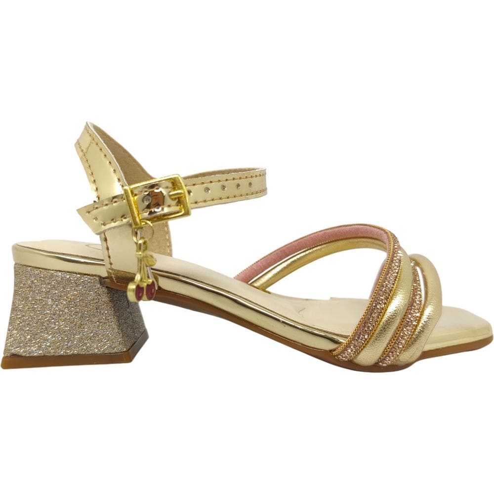 Sandália Infantil Menina Casual Social Dia a Dia Passeio Festa Com Pingente e Strass Salto Baixo Conforto Molekinha 2347.127