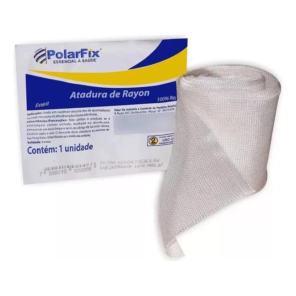 2X Atadura De Rayon 7,5 Cm X 5 M Estéril Polarfix