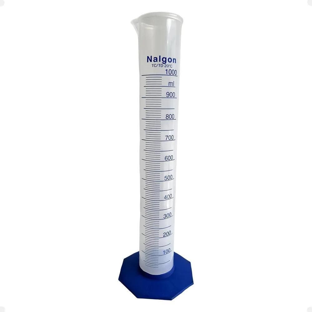 2X Proveta Graduada De Plástico 1000Ml Com Base - Nalgon