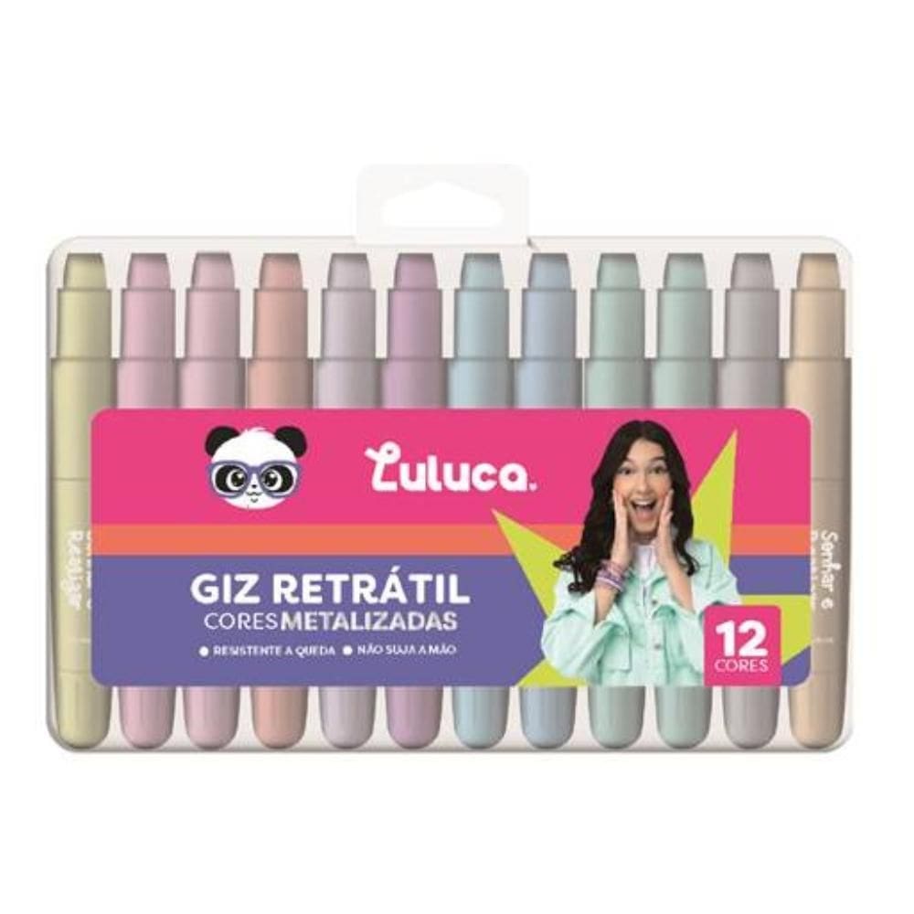 Estojo Giz Retrátil 12 Cores Metalizadas Luluca Sky Paper