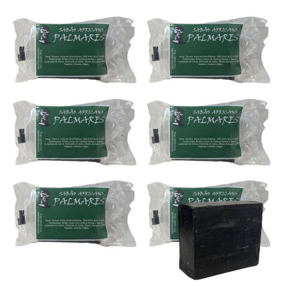 Kit Com 6 Sabão Da Costa Africano Palmares 100 G + Presente