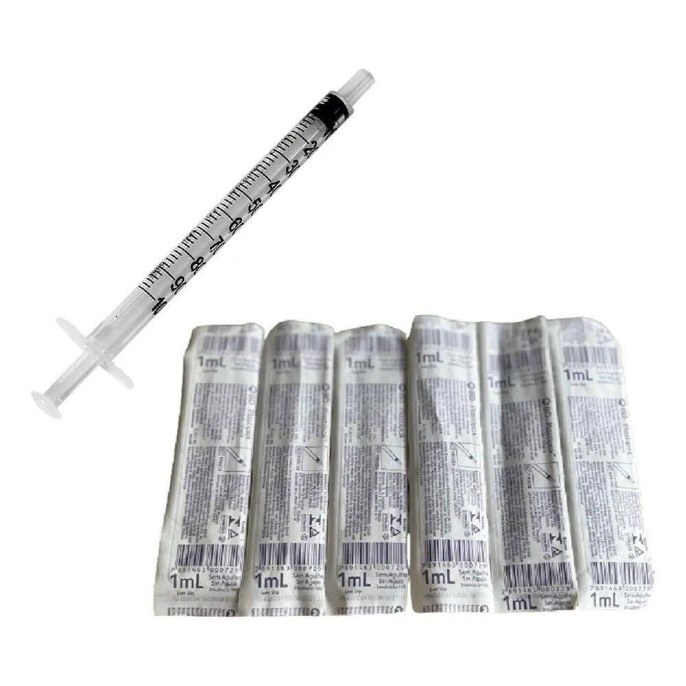2X Seringa 1Ml Bd Sem Agulha Cx 100 Unidades Luer Slip