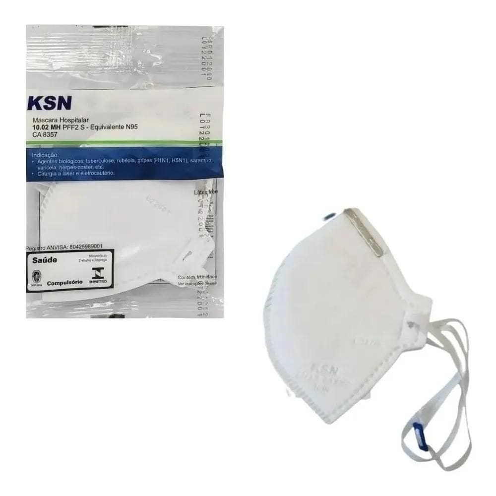 2X Máscara Hospitalar N95 Pff2 Ksn-Pct C/10 Reg. Anvisa-Inme