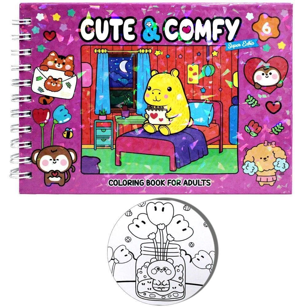 Livro Cute & Comfy 6 Adult Colorir Cp Dura Espiral 21,5X16Cm