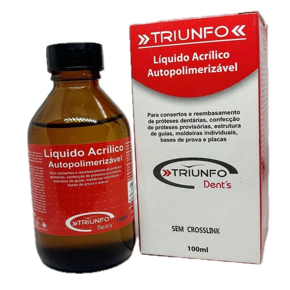 Acrílico Auto Líquido 100Ml Resina Consertos Reparos Triunfo