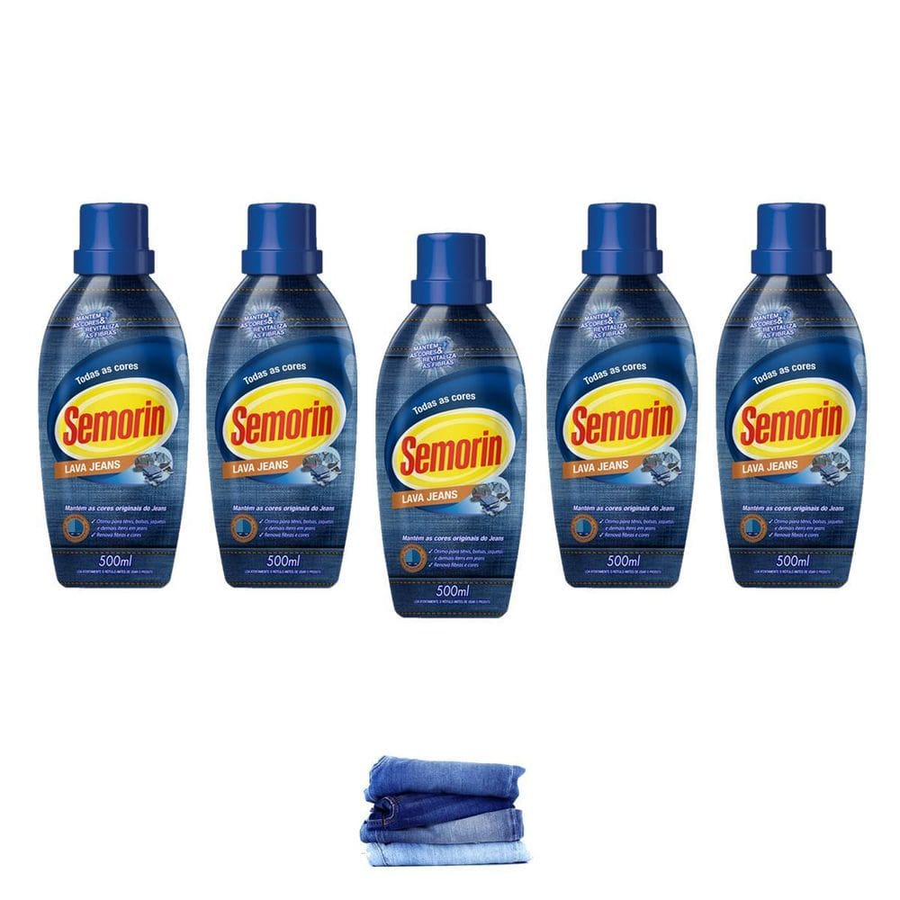 Lavador Limpador De Jeans De Todas As Cores Semorin Kit 5