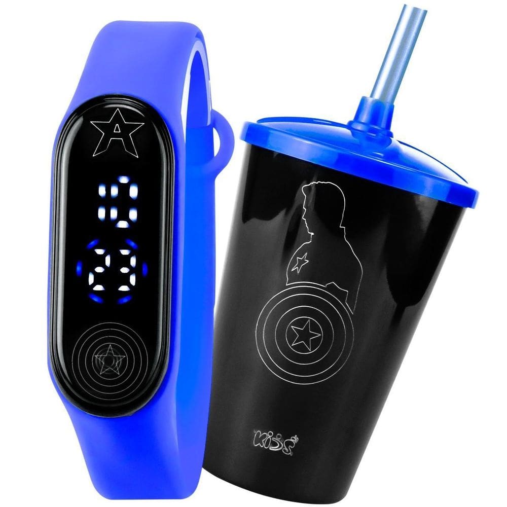 Relógio Infantil Heroi Prova Agua Kit Azul - Orizom Kids