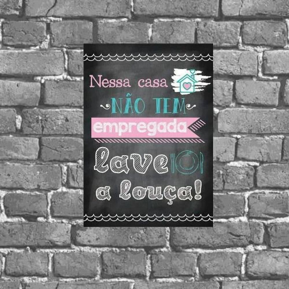 Placa Decorativa Aviso Lave Sua Louça 18X27Cm